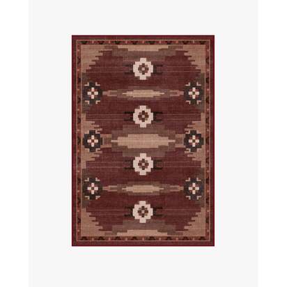Annika Rust Red Flatwoven Rug - 120 x 185 cm - Rug + Cushioned Pad System
