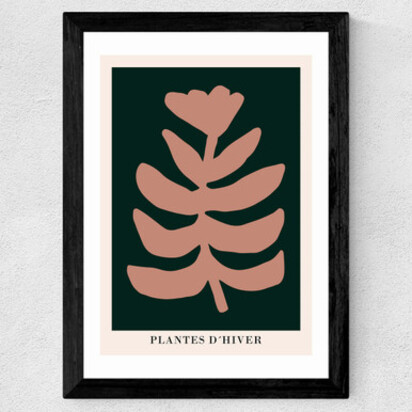 Plantes d'Hiver Green A3 (29.7 x 42cm) Frame Black Narrow (15mm) 