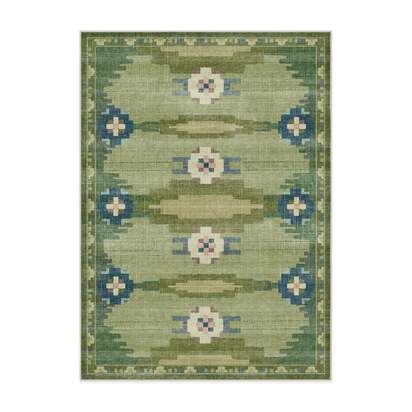 Annika Green Flatwoven Rug - 150 x 215 cm - Rug + Cushioned Pad System