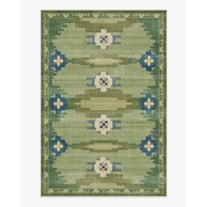 Annika Green Flatwoven Rug - 200 x 290 cm - Rug + Cushioned Pad System