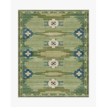 Annika Green Flatwoven Rug - 245 x 305 cm - Rug + Cushioned Pad System