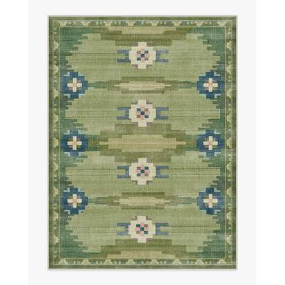 Annika Green Flatwoven Rug - 275 x 365 cm - Rug + Cushioned Pad System
