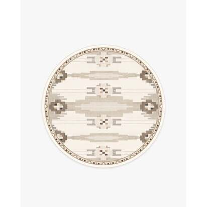 Annika Soft Taupe Flatwoven Rug - 185 Round cm - Rug + Cushioned Pad System