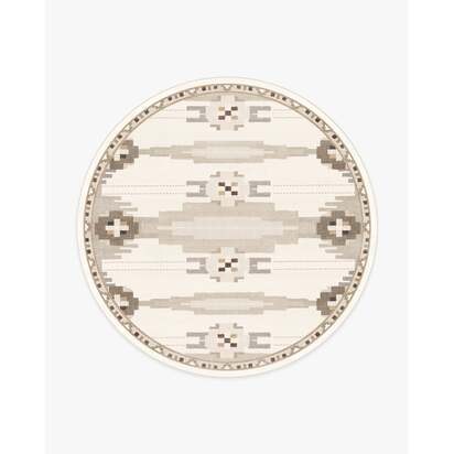 Annika Soft Taupe Flatwoven Rug - 245 Round cm - Rug + Cushioned Pad System