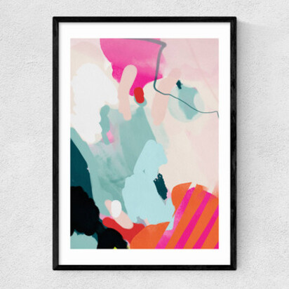 Lune Pink Sky I 50x70cm Frame Black Medium (22mm) 