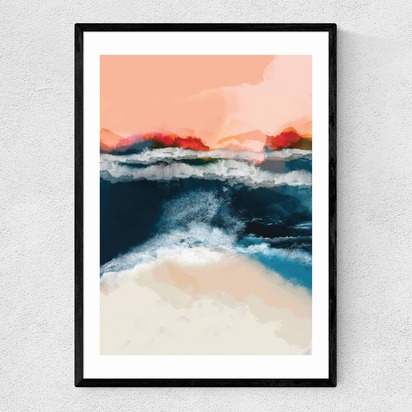 Water World by Ana Rut Bre A3 (29.7 x 42cm) Frame Black Narrow (15mm) 