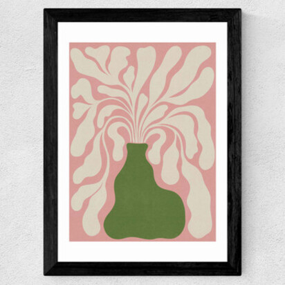 Modern Plant III A3 (29.7 x 42cm) Frame Natural Oak Narrow (15mm) 