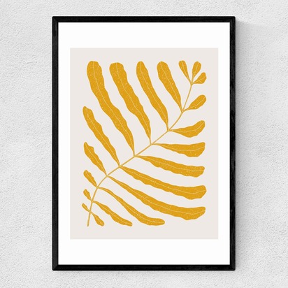 Yellow Plant A3 (29.7 x 42cm) Frame Black Narrow (15mm) 