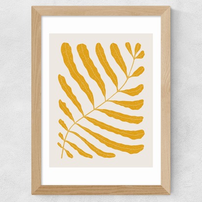 Yellow Plant A3 (29.7 x 42cm) Frame Natural Oak Wide (35mm) 