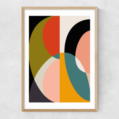 Mid Century DIN XI A1 (59.4 x 84.1cm) Frame Black Narrow (15mm) 