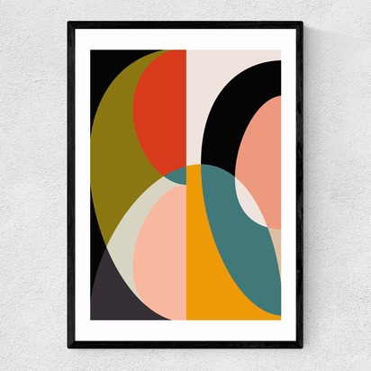 Mid Century DIN XI A1 (59.4 x 84.1cm) Frame Black Narrow (15mm) 