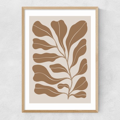 Brown Branch A1 (59.4 x 84.1cm) Frame Natural Oak Narrow (15mm) 