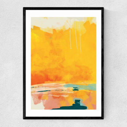 Paysage Jaune 50x70cm Frame Natural Oak Medium (22mm) 