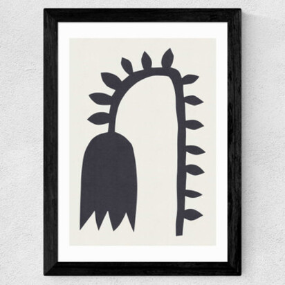 Black Tulip I A3 (29.7 x 42cm) Frame White Medium (22mm) 