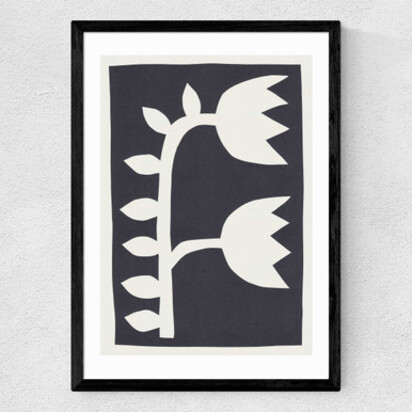 Black Tulips II A3 (29.7 x 42cm) Frame White Medium (22mm) 
