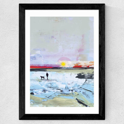 Beach Walk A2 (42 x 59.4cm) Frame Black Medium (22mm) 