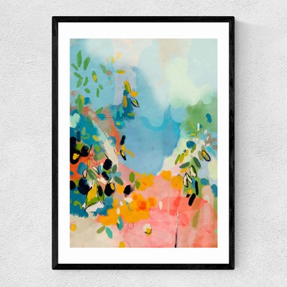 Olivier Avec Jardin A3 (29.7 x 42cm) Frame Black Narrow (15mm) 