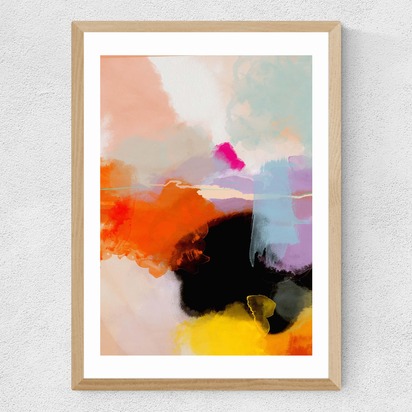 Yellow Blush (I) 50x70cm Frame Natural Oak Medium (22mm) 