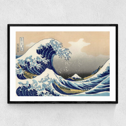 The Great Wave Off Kanagawa A2 (42 x 59.4cm) Frame Black Medium (22mm) 