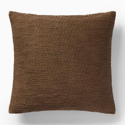 Slubby Bouclé Cushion Cover, 51 cm x 51 cm, Cognac