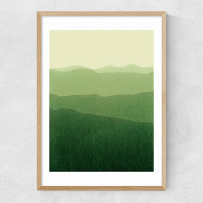 Gradient Landscape Green A1 (59.4 x 84.1cm) Frame Black Medium (22mm) 
