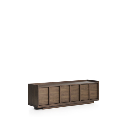 Onix TV stand with a walnut veneer in a dark finish, 150 x 47 cm FSC Mix Credit