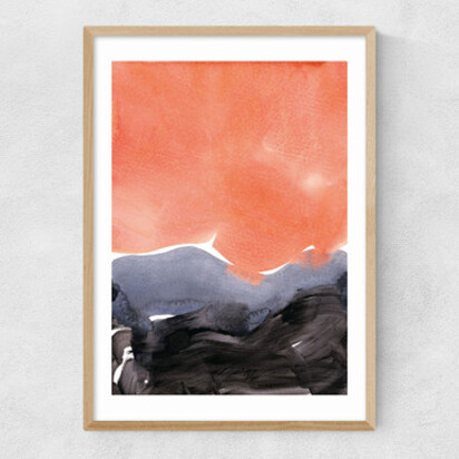 Orange Blue Graphite A3 (29.7 x 42cm) Frame Black Narrow (15mm) 