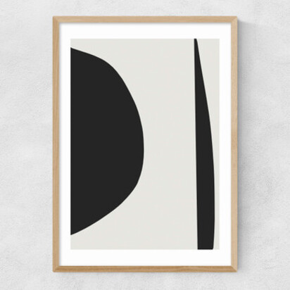 Minimal Black 1 A3 (29.7 x 42cm) Frame Natural Oak Narrow (15mm) 