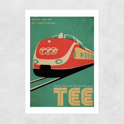 Trans-Europe Express A1 (59.4 x 84.1cm) Frame White Narrow (15mm) 