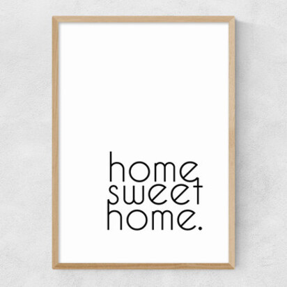 Home Sweet Home A3 (29.7 x 42cm) Frame Natural Oak Narrow (15mm) 