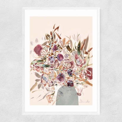 Blossoms by Dan Hobday A2 (42 x 59.4cm) Frame White Narrow (15mm) 