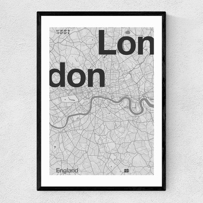 London Club 4 A2 (42 x 59.4cm) Frame Black Narrow (15mm) 