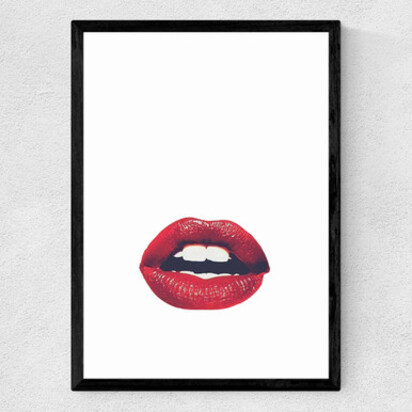 Lips A2 (42 x 59.4cm) Frame Black Narrow (15mm) 