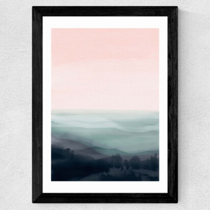Morning by Dan Hobday A2 (42 x 59.4cm) Frame Natural Oak Narrow (15mm) 