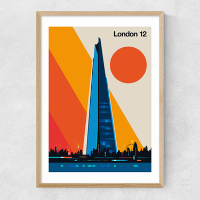 London 12 A2 (42 x 59.4cm) Frame Black Narrow (15mm) 