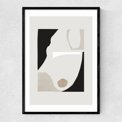 Abstract Shapes I A1 (59.4 x 84.1cm) Frame Black Wide (35mm) 