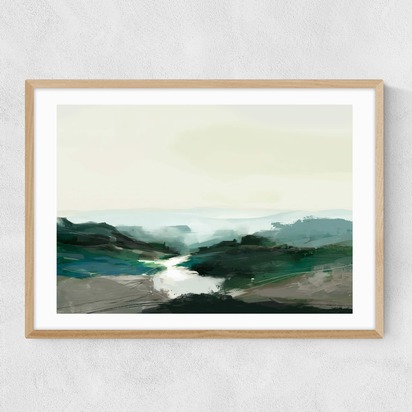 Highland View A1 (59.4 x 84.1cm) Frame Natural Oak Narrow (15mm) 