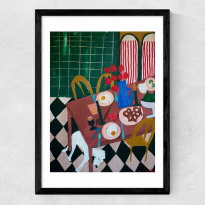Kitchen Stories A2 (42 x 59.4cm) Frame Black Narrow (15mm) 