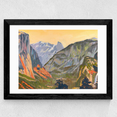 Golden Mountain Pass A1 (59.4 x 84.1cm) Frame Natural Oak Narrow (15mm) 