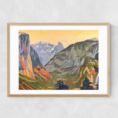 Golden Mountain Pass A1 (59.4 x 84.1cm) Frame Natural Oak Narrow (15mm) 