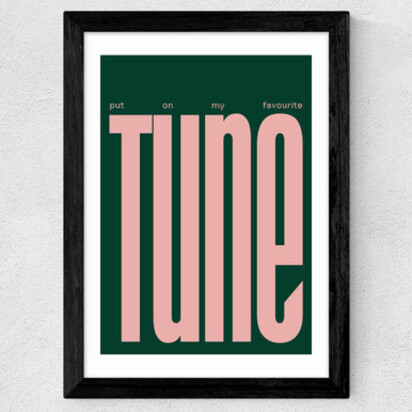 Put On My Favourite Tune A3 (29.7 x 42cm) Frame Black Narrow (15mm) 