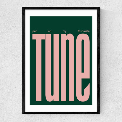 Put On My Favourite Tune A3 (29.7 x 42cm) Frame Black Narrow (15mm) 