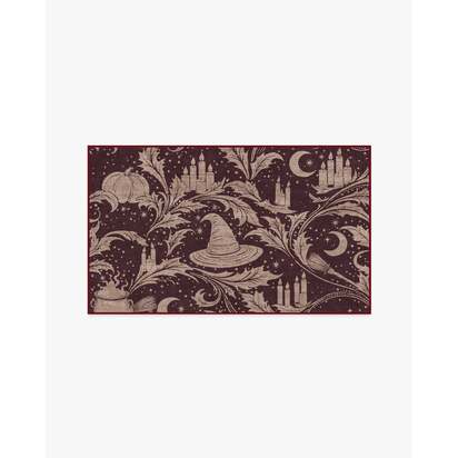Autumn Alchemy Burgundy Flatwoven Rug - 90 x 150 cm - Rug + Cushioned Pad System