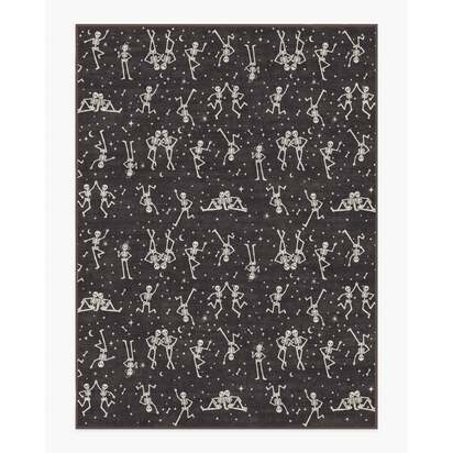 Bone Parade Charcoal Flatwoven Rug - 275 x 365 cm - Rug + Pad System