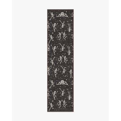 Bone Parade Charcoal Flatwoven Rug - 75 x 305 cm - Rug + Cushioned Pad System