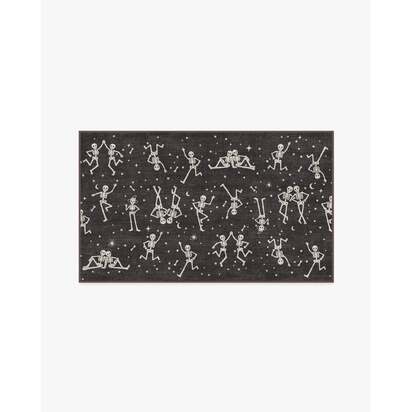 Bone Parade Charcoal Flatwoven Rug - 90 x 150 cm - Rug + Cushioned Pad System