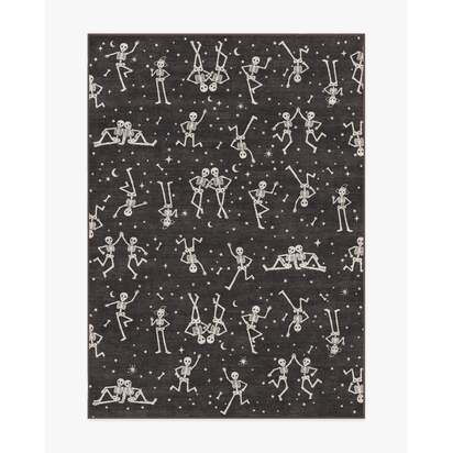 Bone Parade Charcoal Flatwoven Rug - 150 x 215 cm - Rug + Cushioned Pad System
