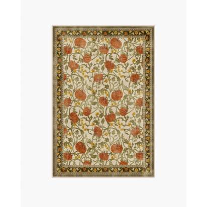 Enchanted Vines Cream Multicolour Flatwoven Rug - 120 x 185 cm - Rug + Pad System