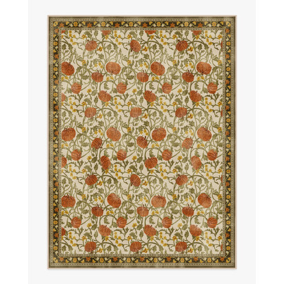 Enchanted Vines Cream Multicolour Flatwoven Rug - 275 x 365 cm - Rug + Pad System