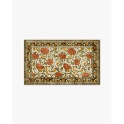 Enchanted Vines Cream Multicolour Flatwoven Rug - 90 x 150 cm - Rug + Cushioned Pad System